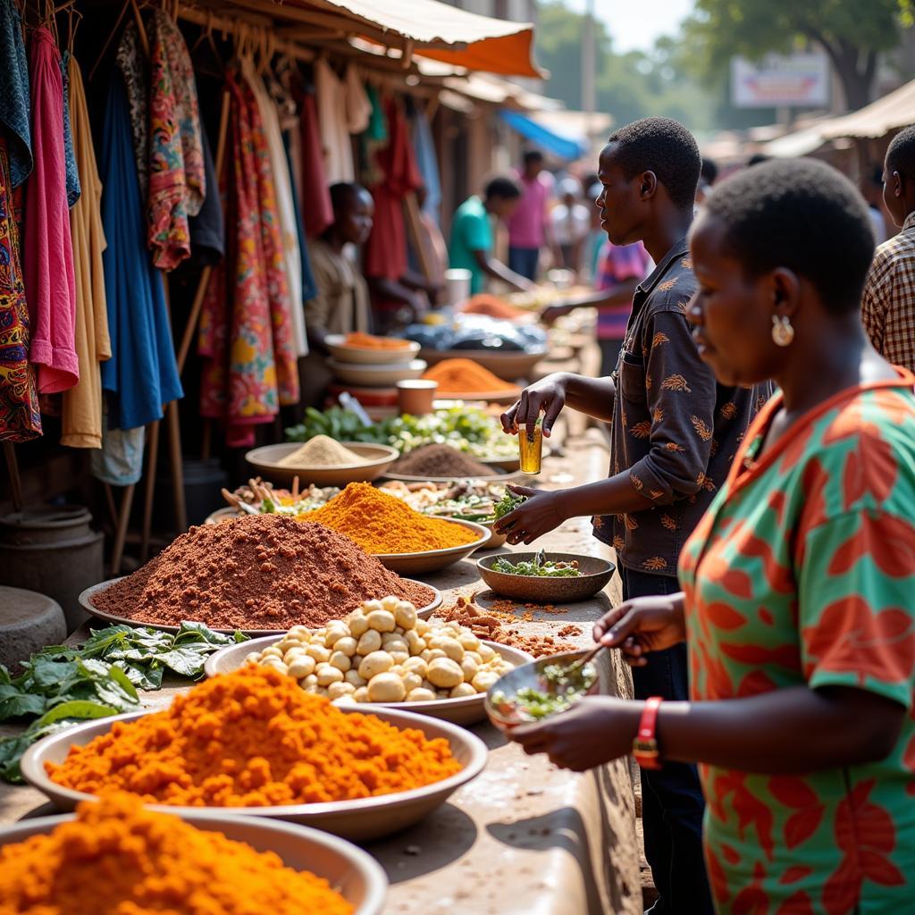 Bustling Marketplace in East Africa