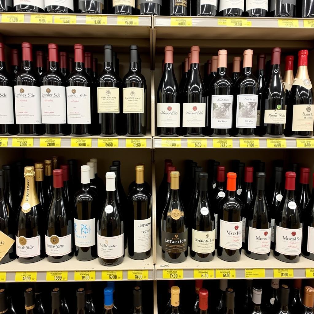 East African Wine Selection in a Supermarket