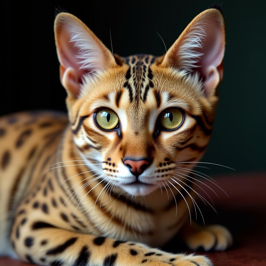 Egyptian Mau with its distinctive spotted coat