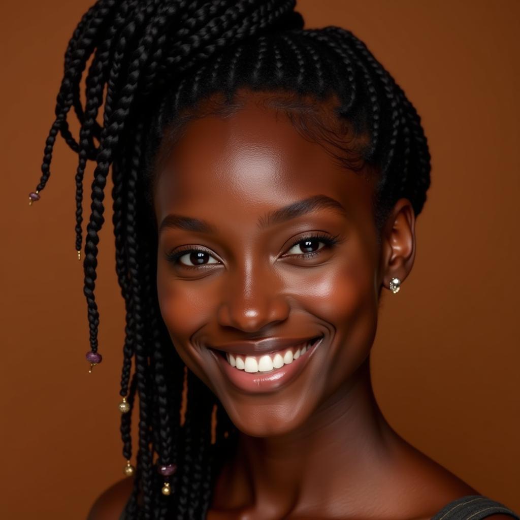 Embracing African Beauty: A Woman with Radiant Skin and Hair