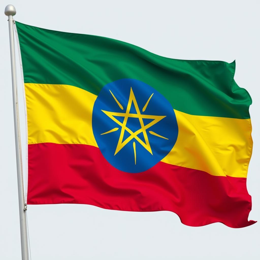 Ethiopian Flag Displaying Pan-African Colors