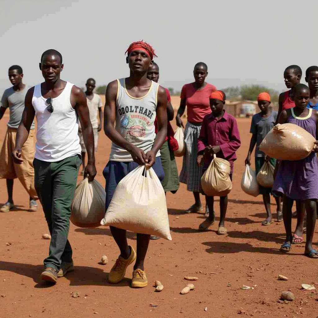 Famine Relief Efforts in Sudan with Aid Workers