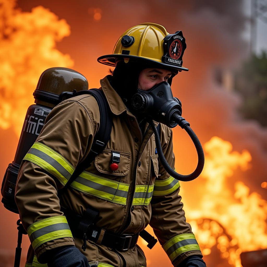 Firefighter Using Sullivan's Invention in Action