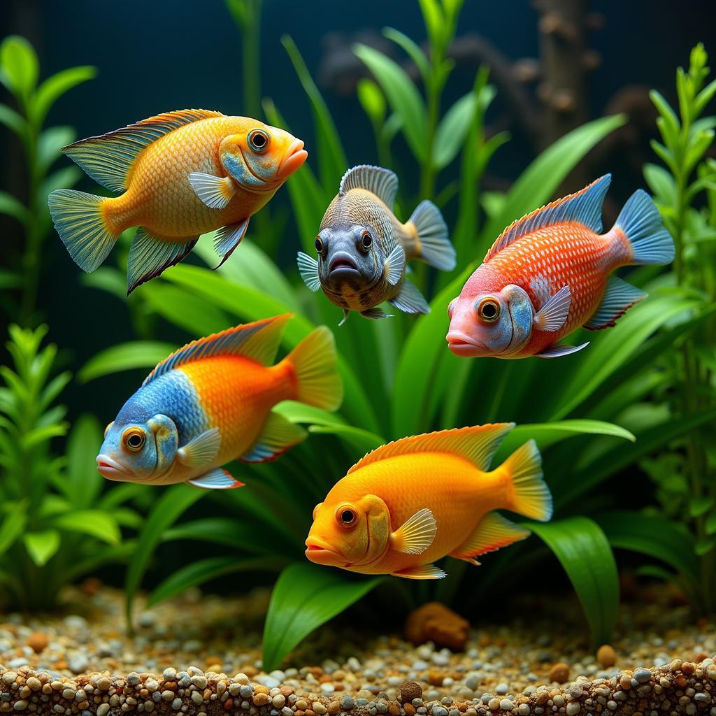 Variety of Five Color African Cichlids