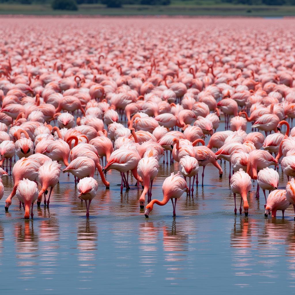 Flock of Flamingos in Lake Nakuru