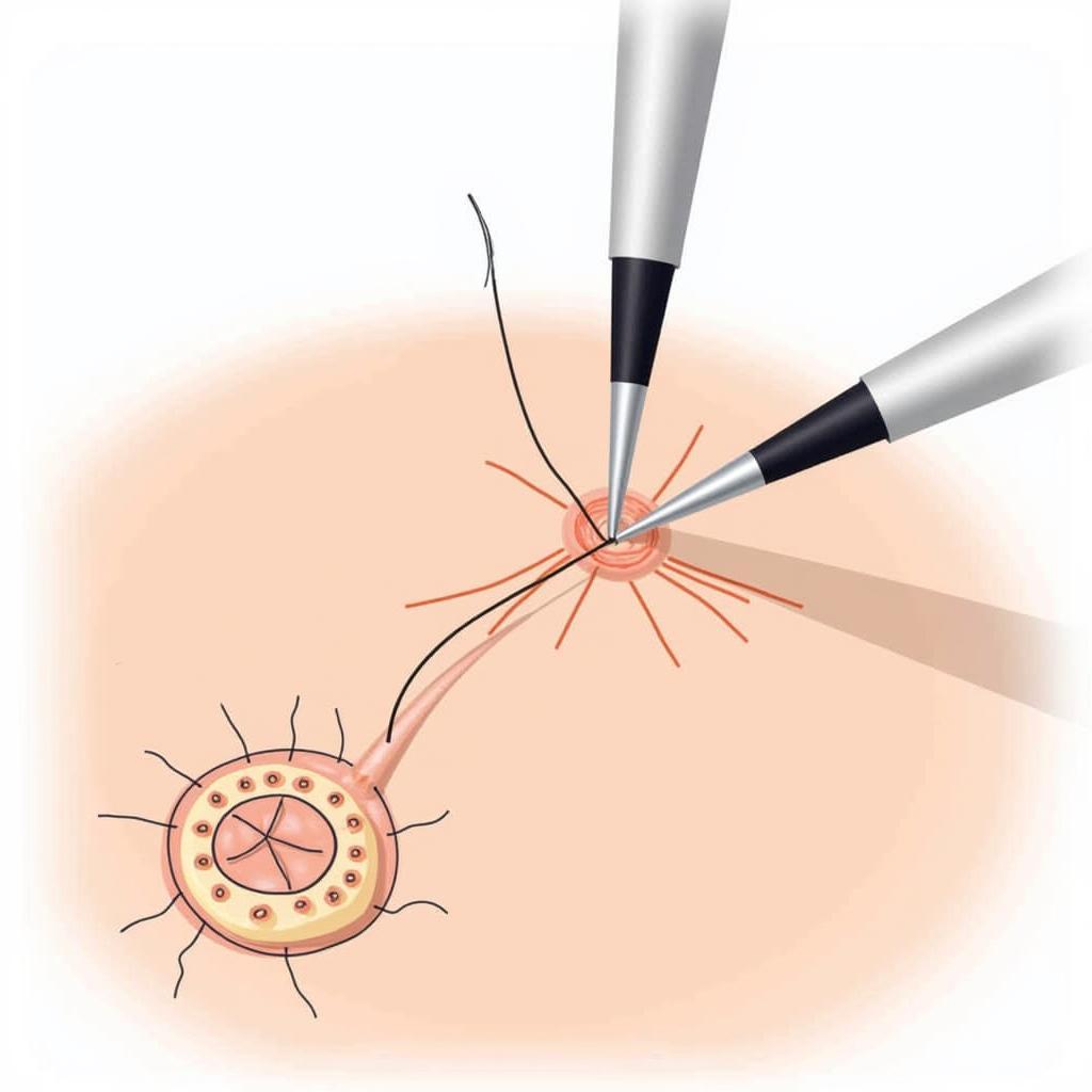 FUE Hair Transplant Technique Illustration