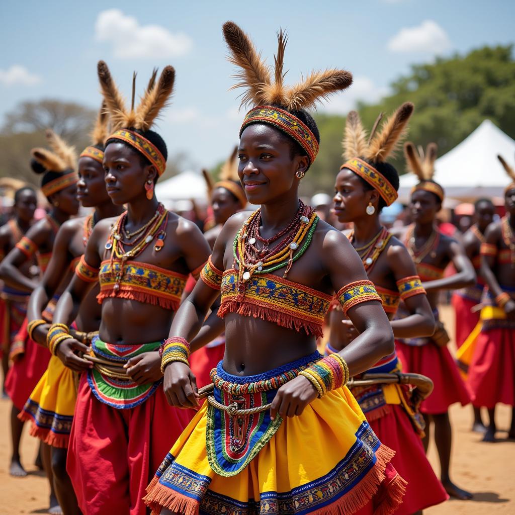 Traditional dancers at a cultural festival in Gaborone