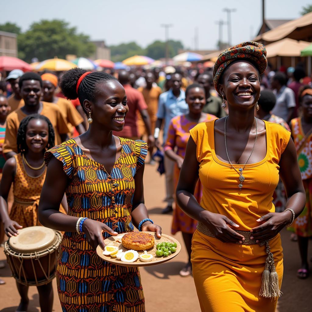 A vibrant Ghanaian festival celebration in September