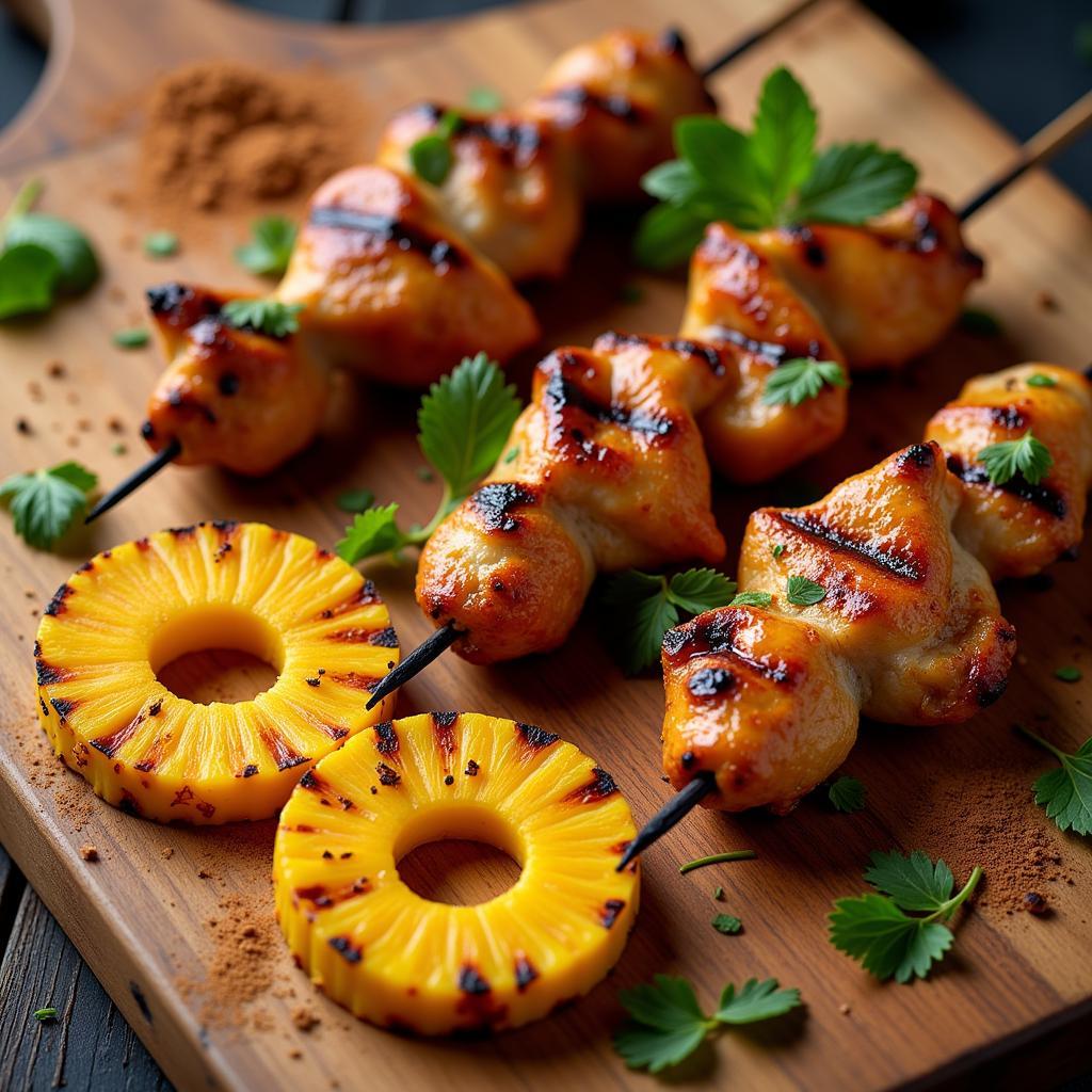 Grilled Chicken with Cinnamon Pineapple