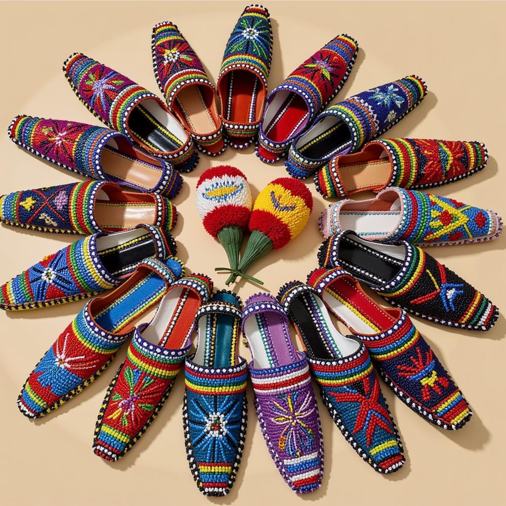 Variety of Handmade Kenyan Beaded Sandals