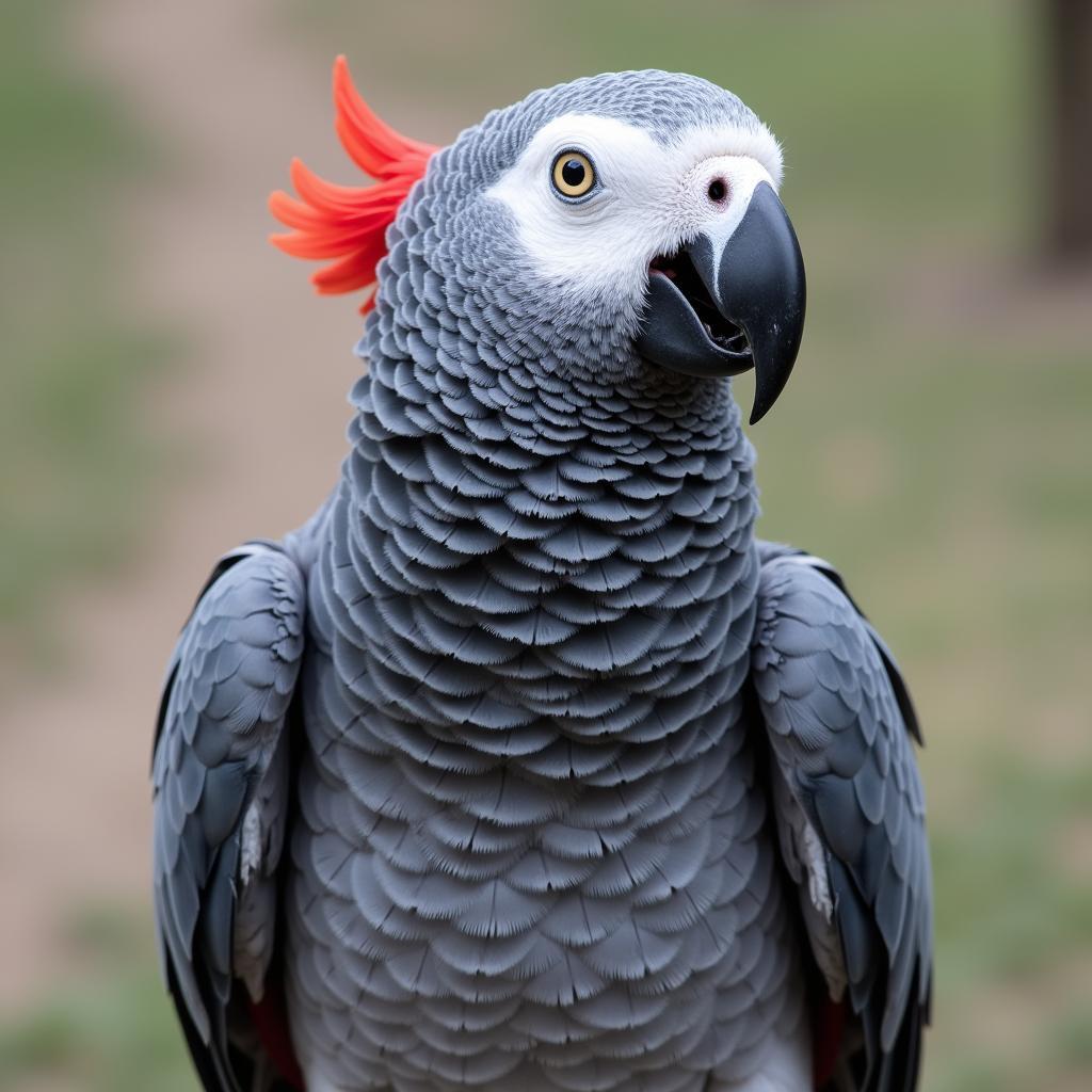 Healthy African Grey Parrot Feathers