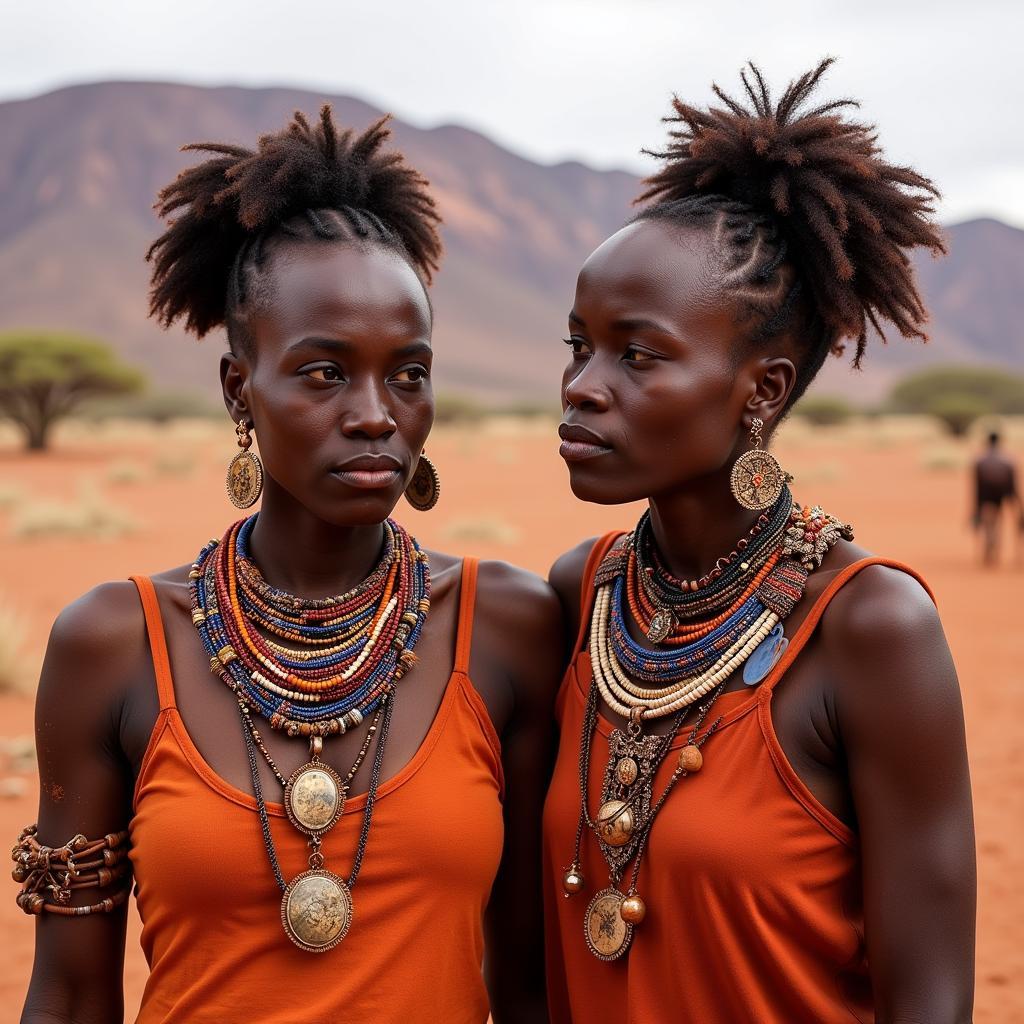 Himba Tribe Women in Traditional Dress