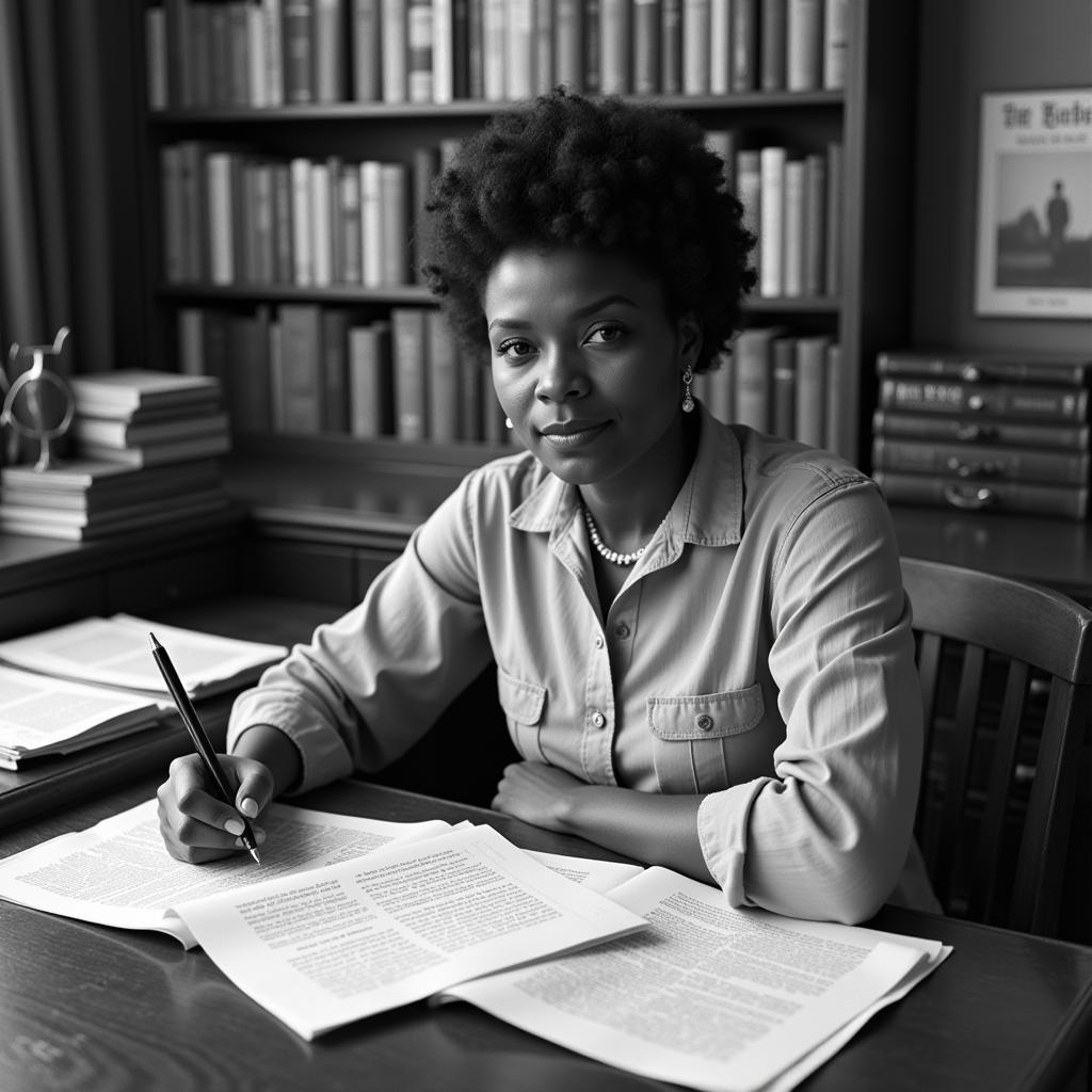 Ida B. Wells-Barnett at her writing desk