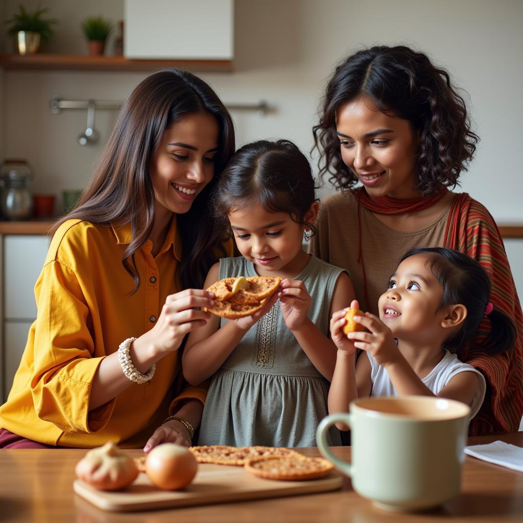 Indian African Couple Raising Children