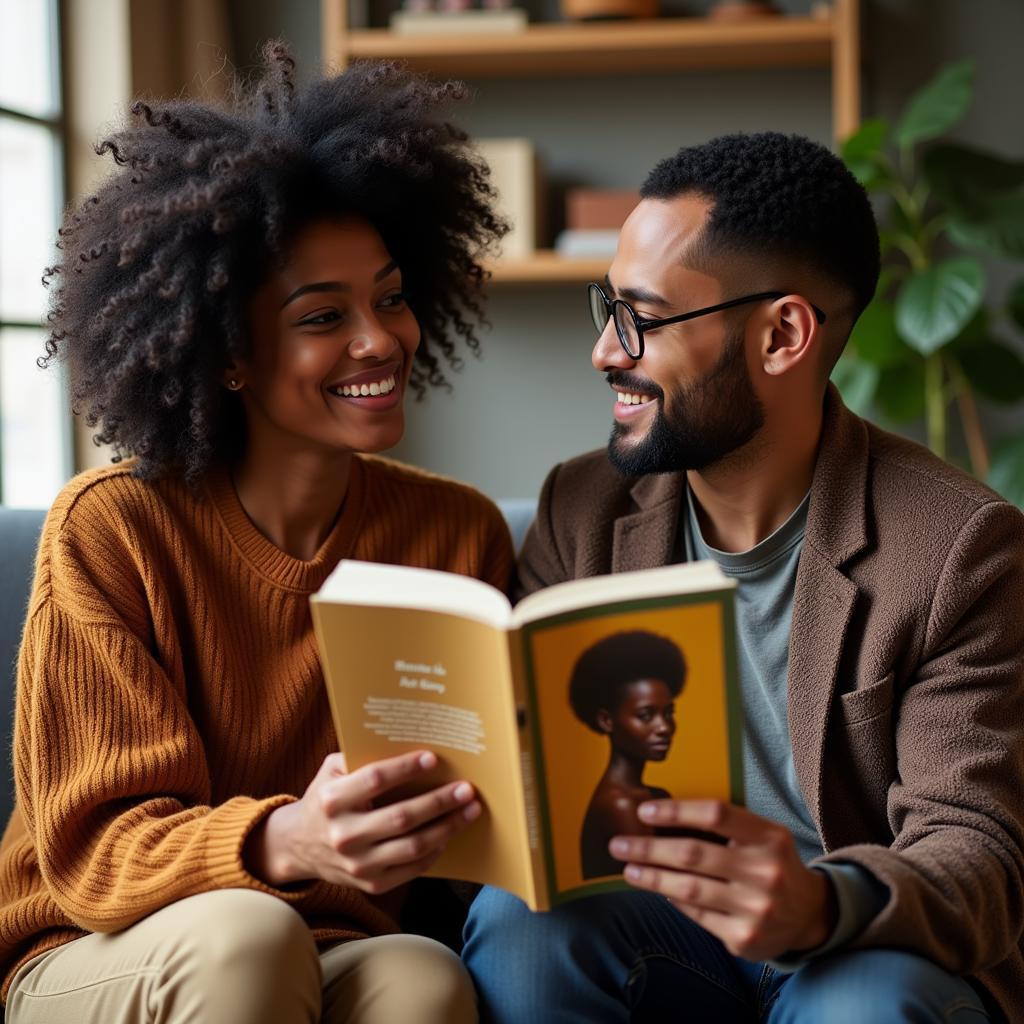 Intercultural couple learning about each other's cultures.