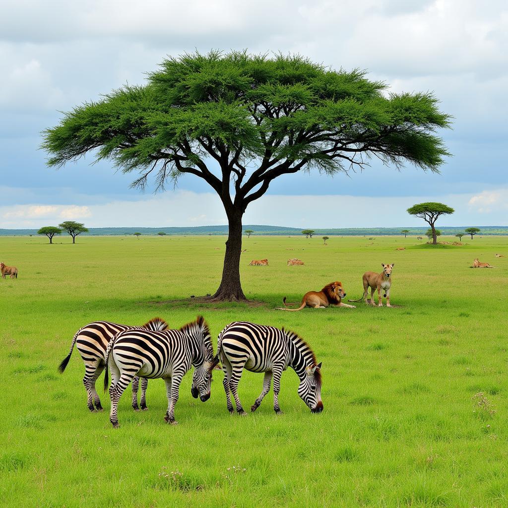 Wildlife Thriving on the African Savanna in January