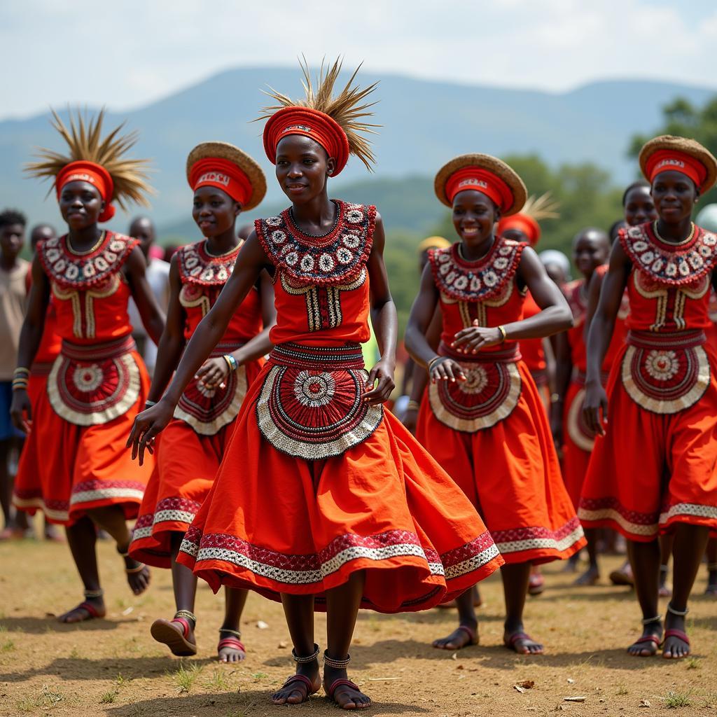 Kenyan Traditional Dancers Performing