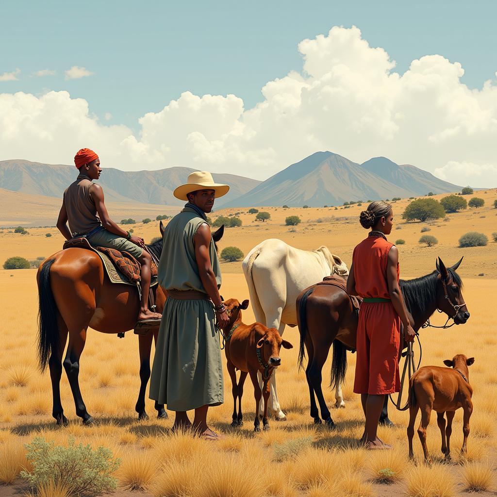 Khoikhoi Family in Pastoral Life