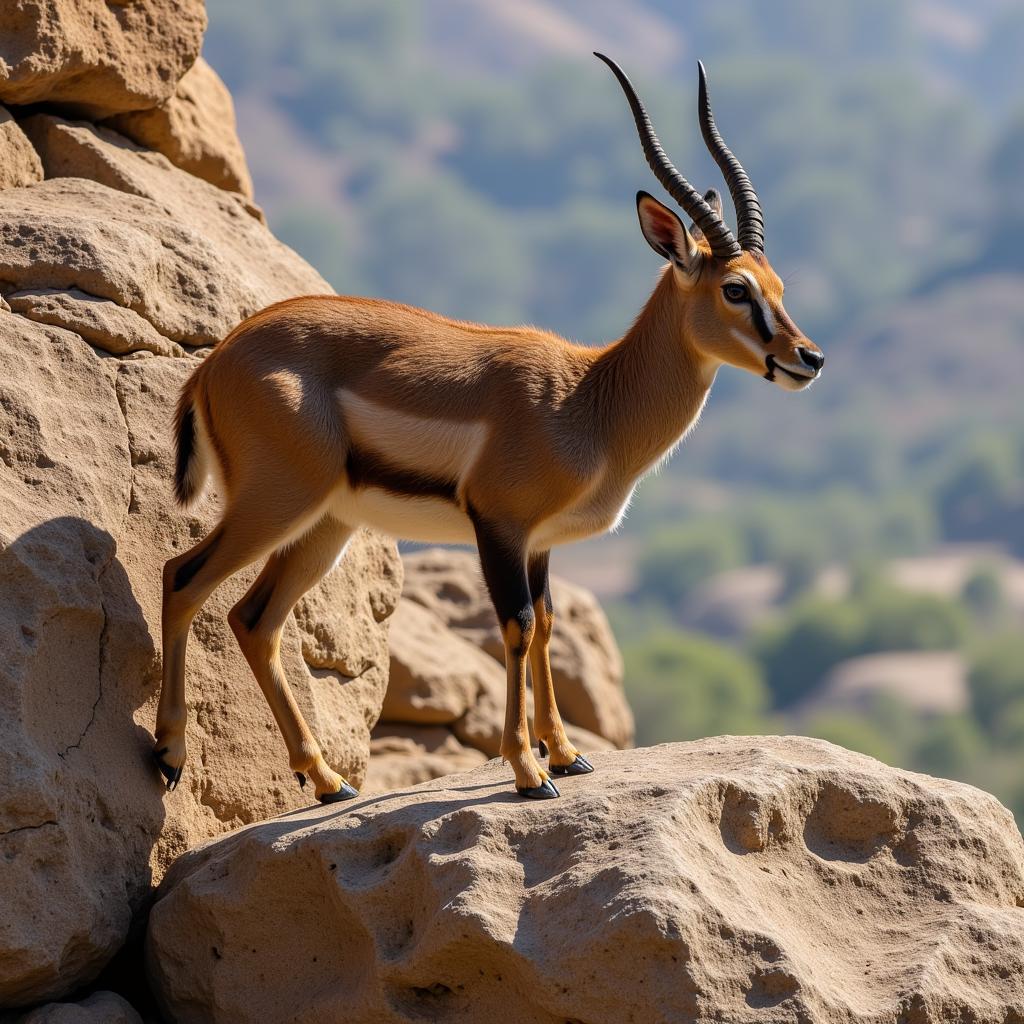 Klipspringer Navigating Rocky Terrain