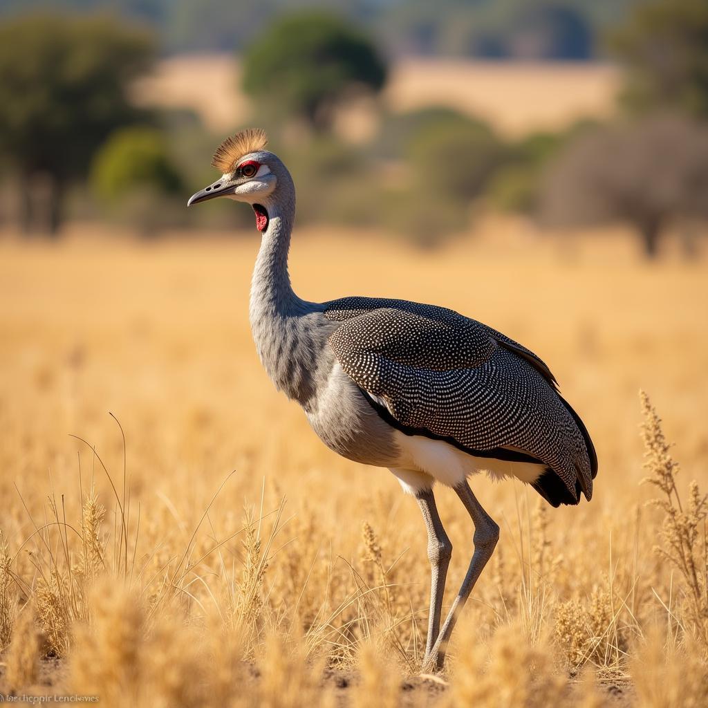 Kori Bustard in African Grassland