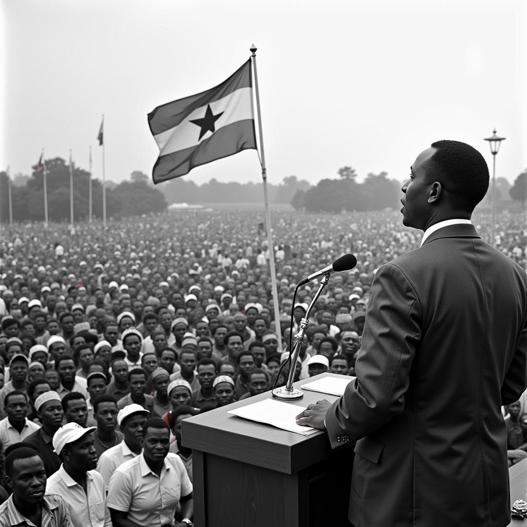 Kwame Nkrumah leading Ghana to Independence