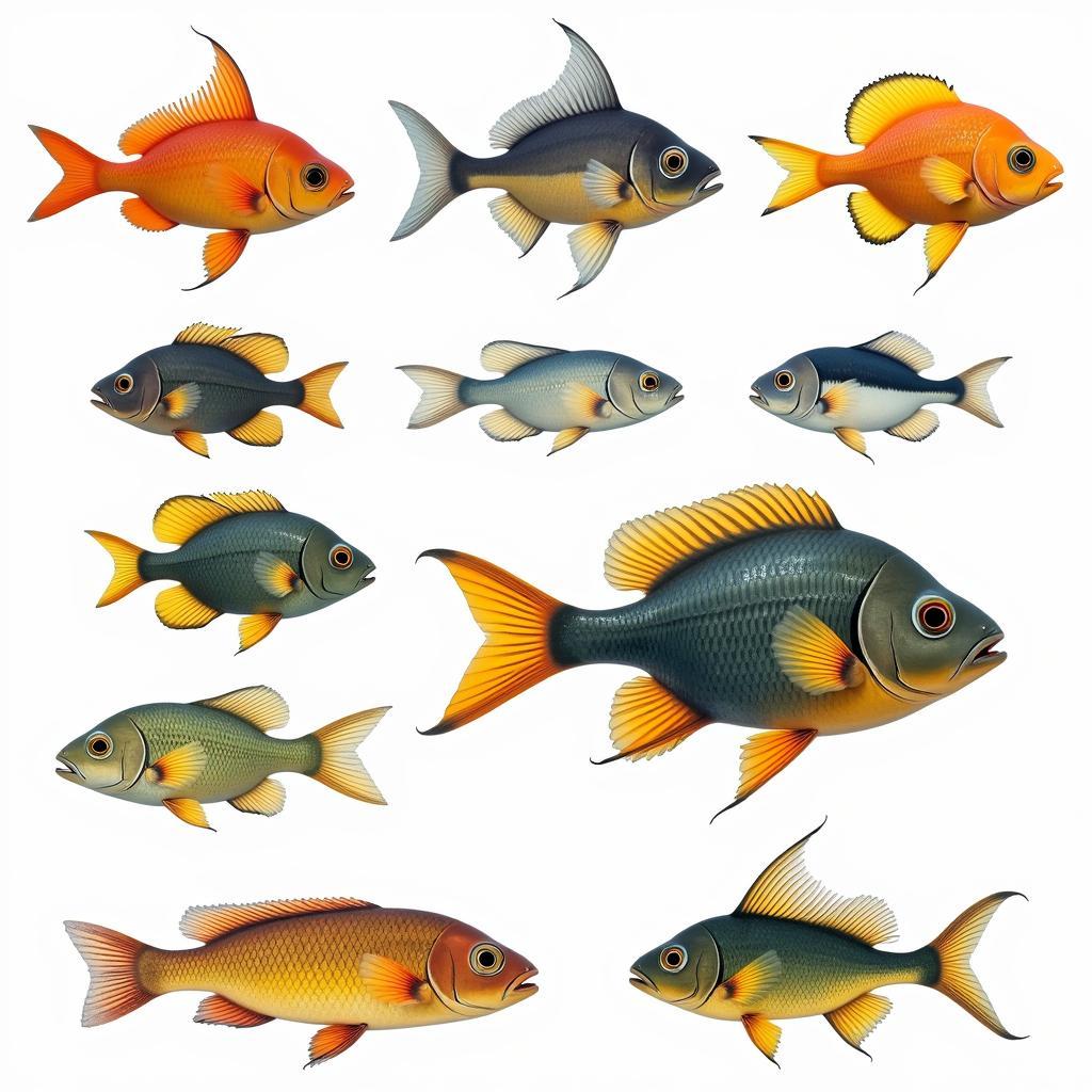 Diverse Lake Tanganyika Cichlid Species