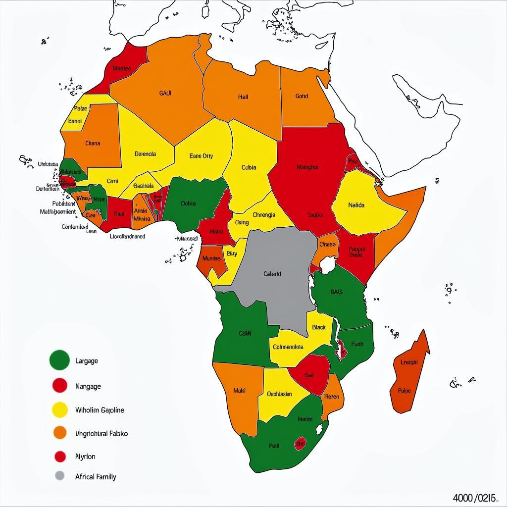 Linguistic Diversity Map of Africa: Showing the Distribution of Major Language Families