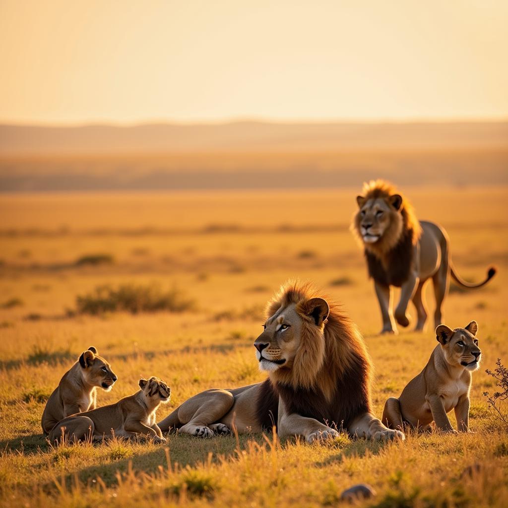 Lion Pride on the Serengeti Plains