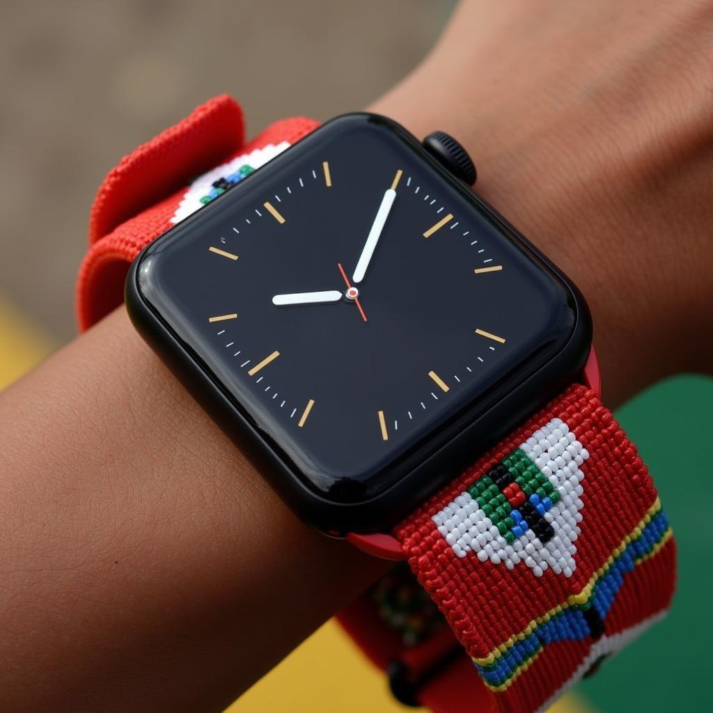 Colorful Maasai Beaded Apple Watch Band