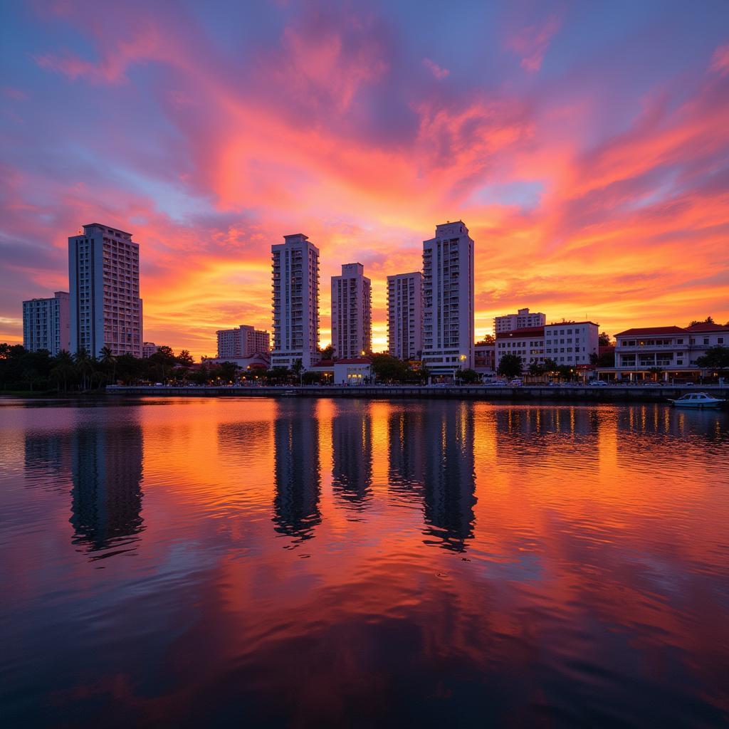 Malabo Cityscape at Sunset