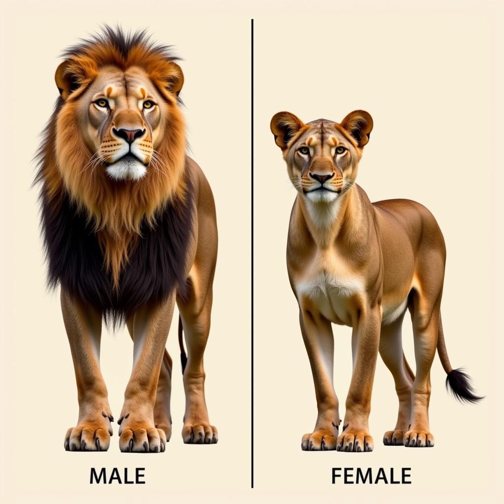 Male and Female African Lion Weight Difference