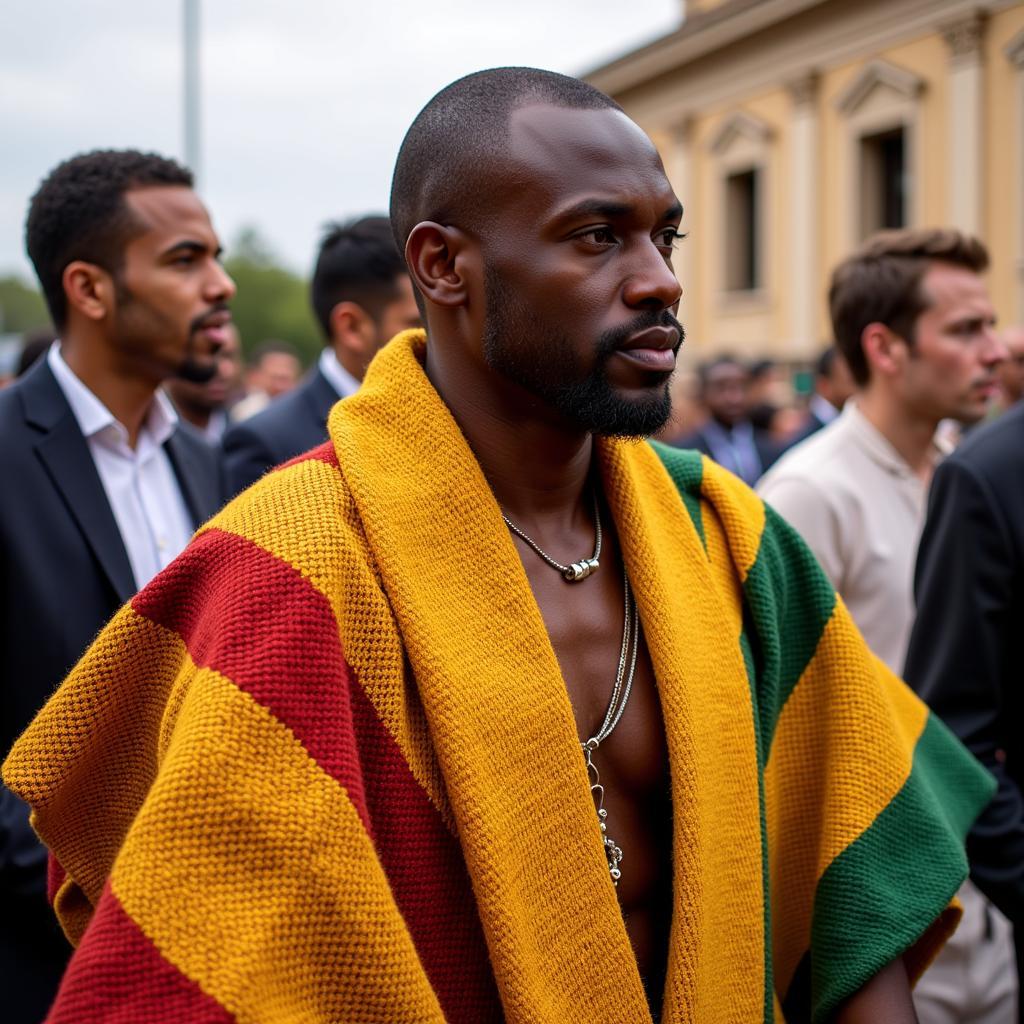 Man in Traditional Kente Cloth