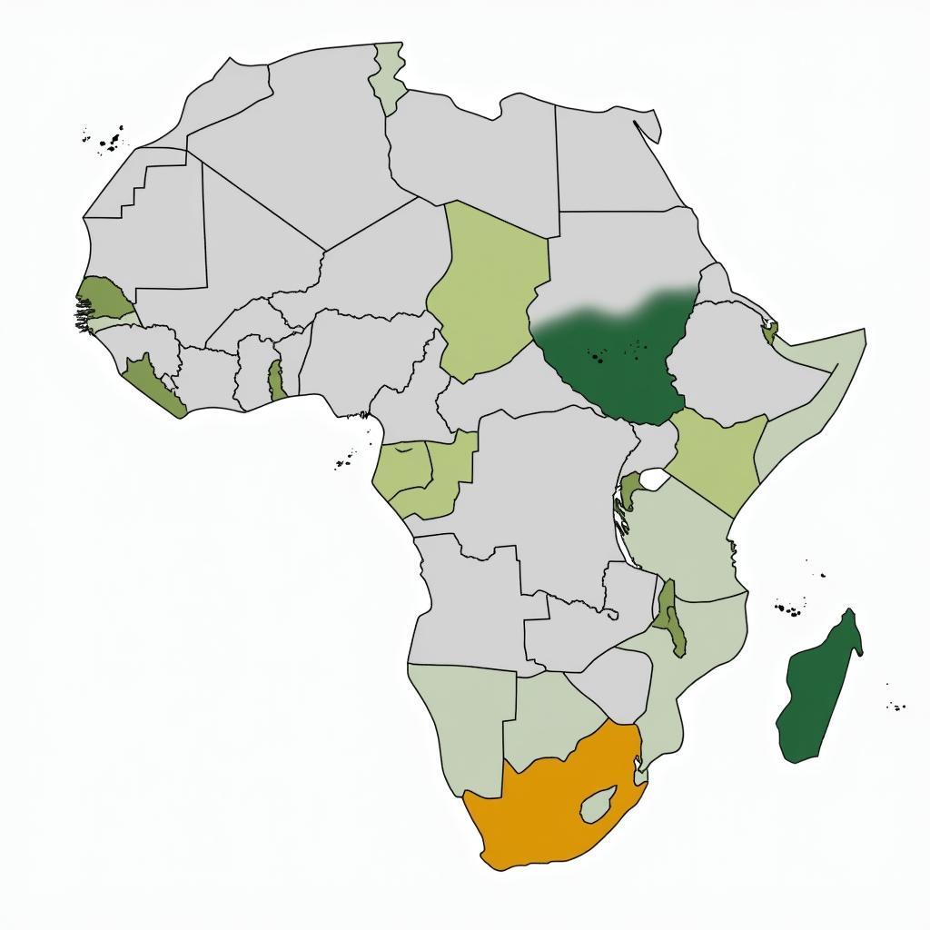 Map of Africa Highlighting AfCFTA Member States