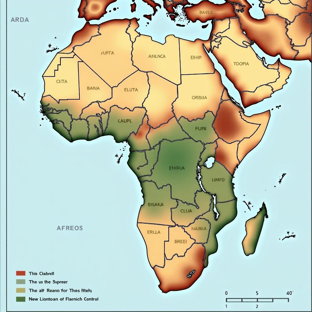 Map of Africa Highlighting Independent Nations During Colonization