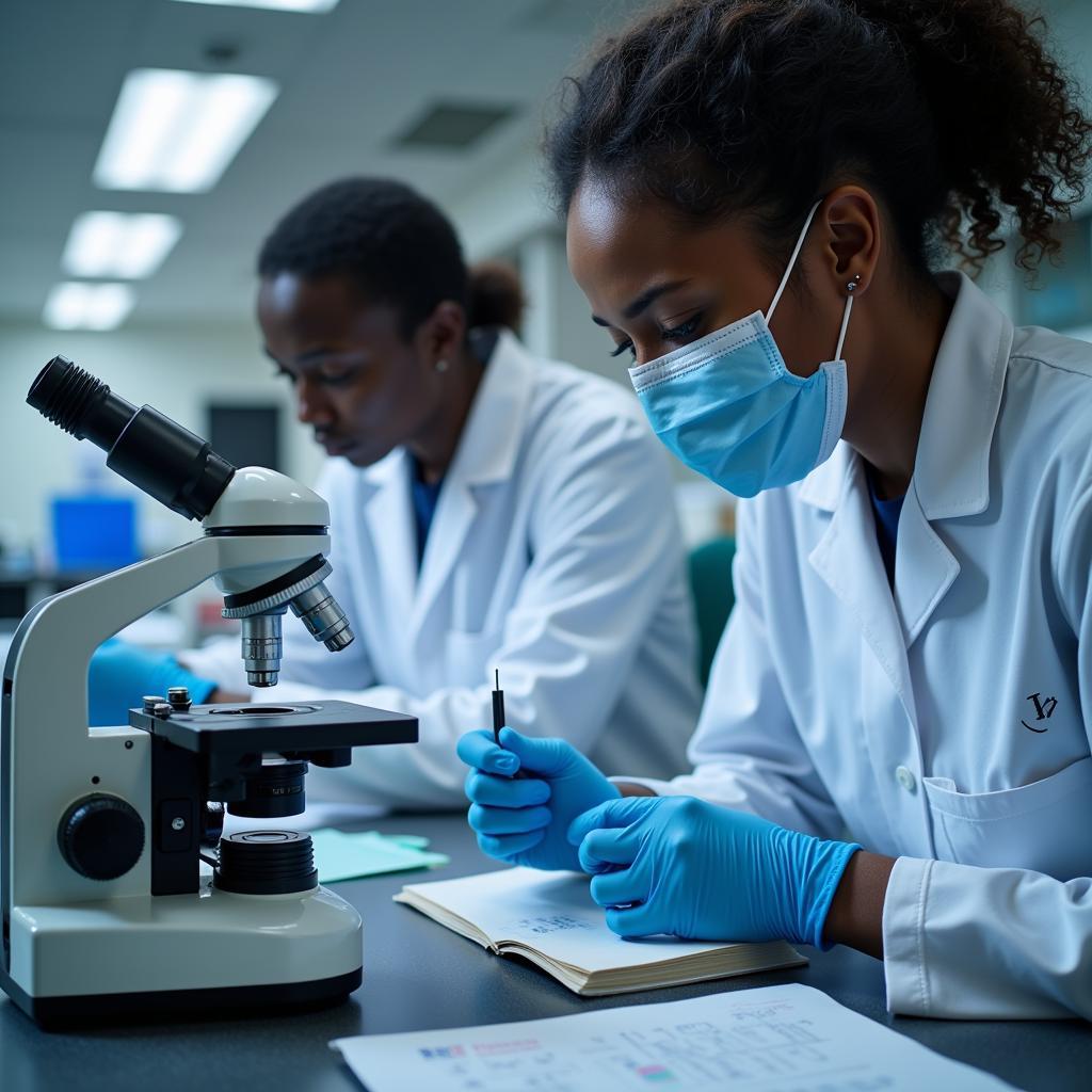 Medical Researchers Analyzing Cells