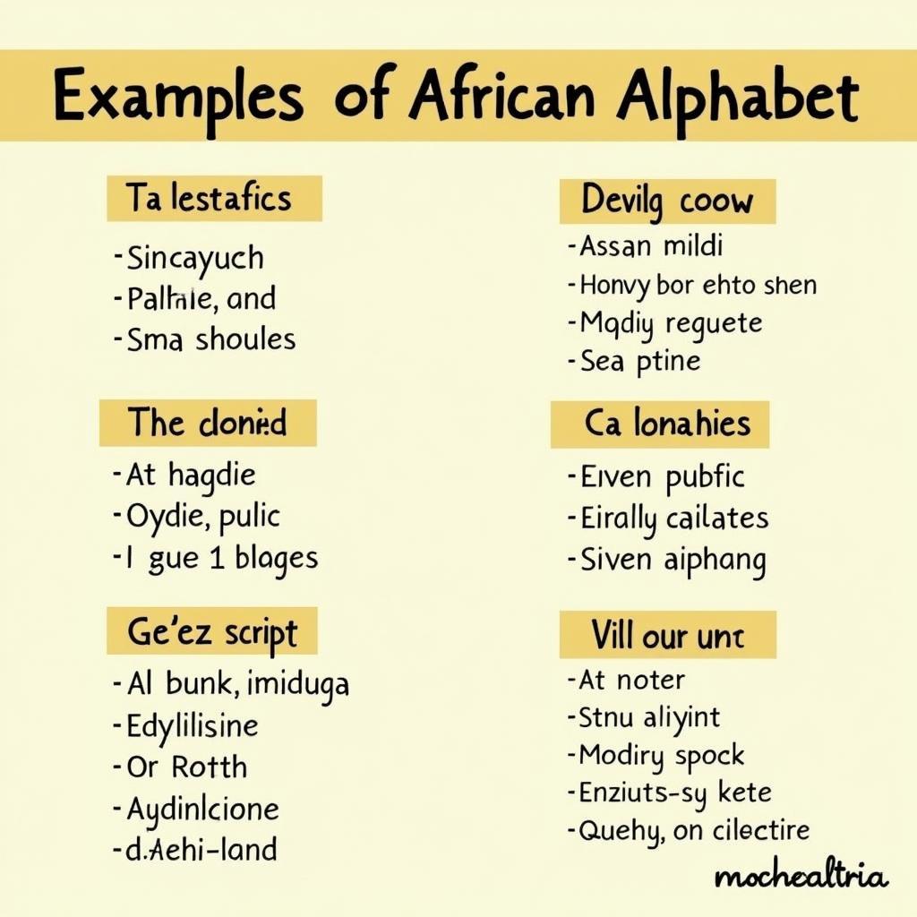 Modern African Alphabets: Latin and Ge'ez Examples