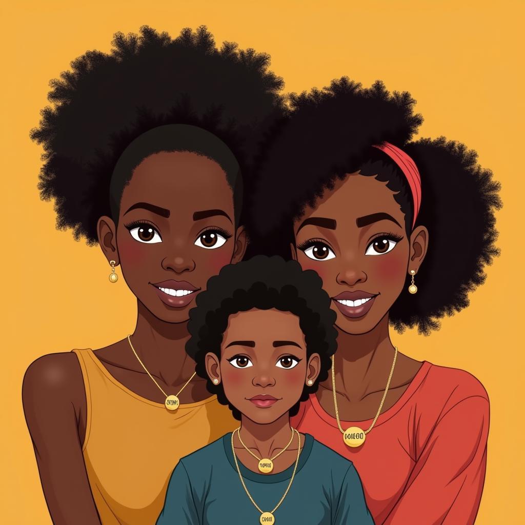 Modern African American Family Portrait