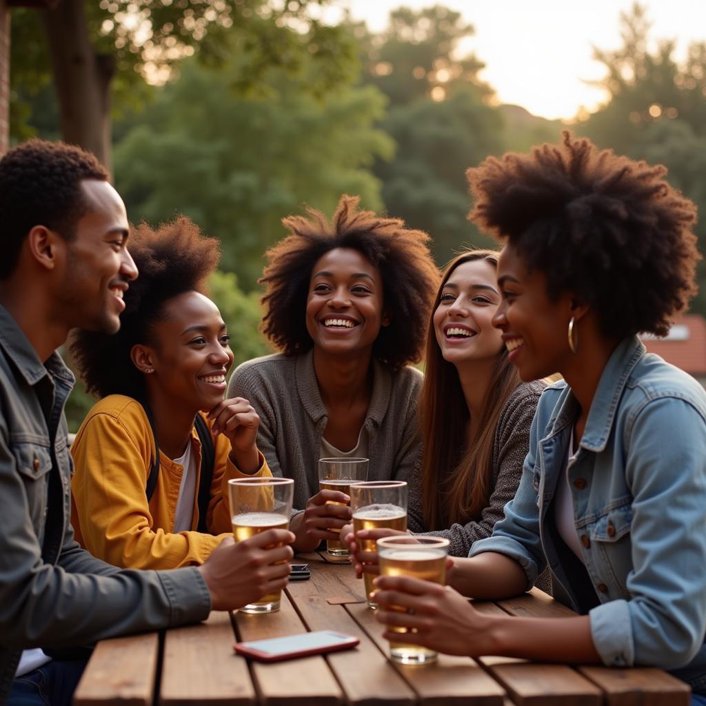 Modern African American Friends Hanging Out