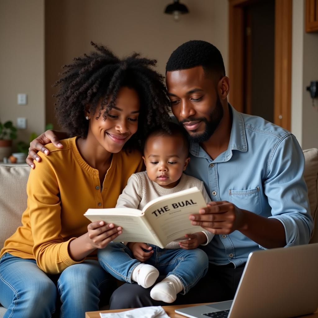 Modern African Family Choosing a Name