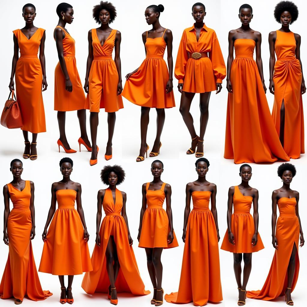 Modern African Fashion: Orange Dress Designs