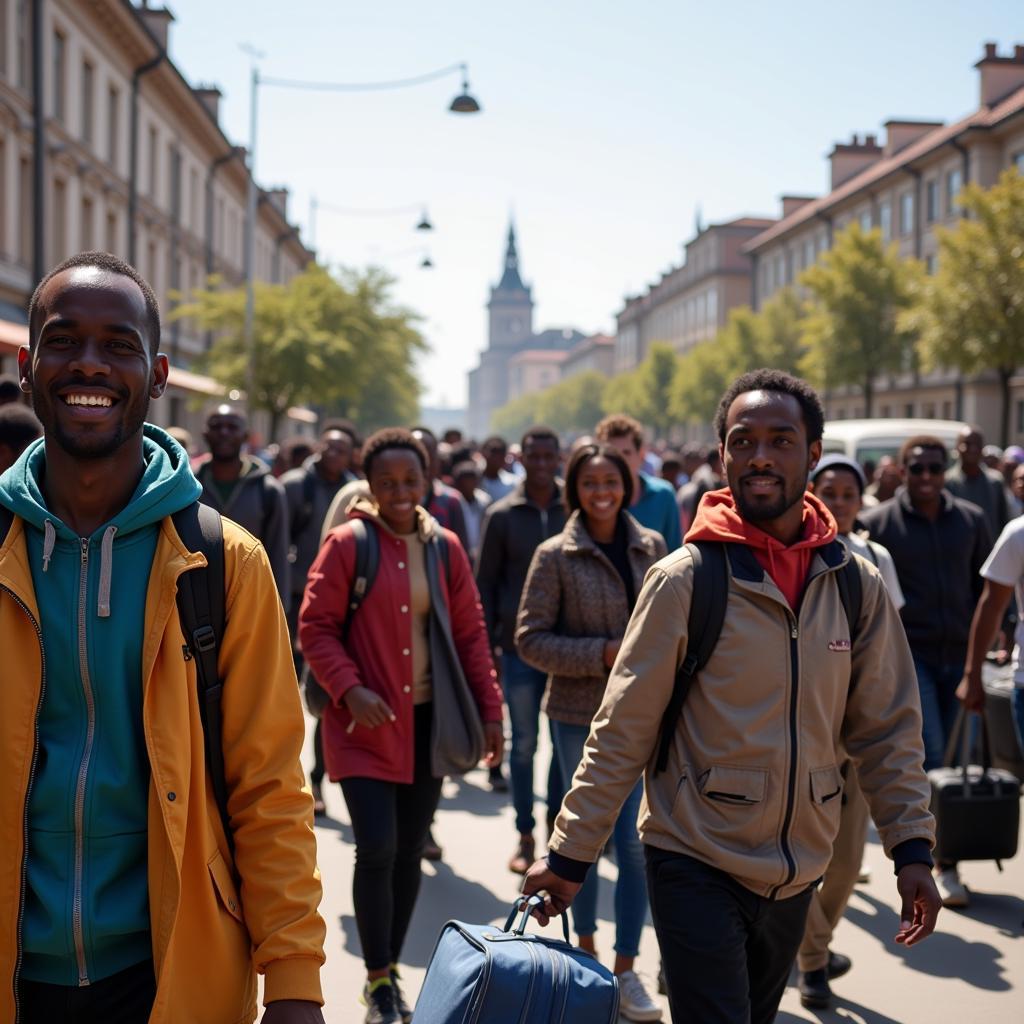 Modern African migrants seeking opportunities in Europe