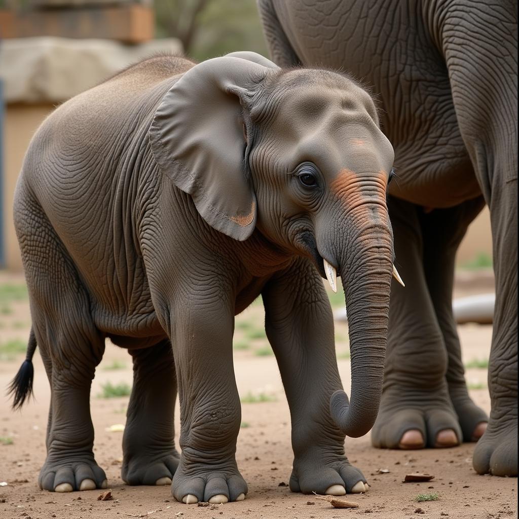 Motty the Hybrid Elephant Calf