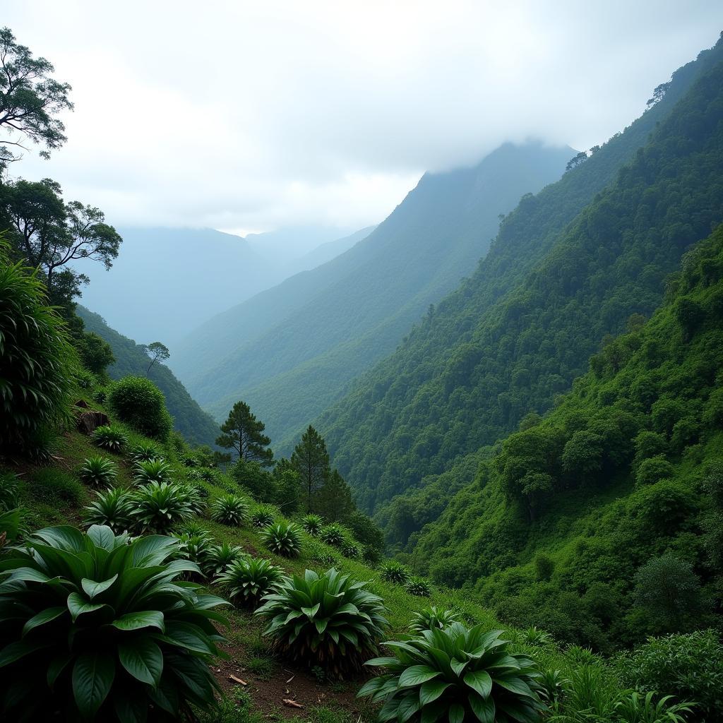 Mountain Gorilla Habitat in the Virunga Mountains