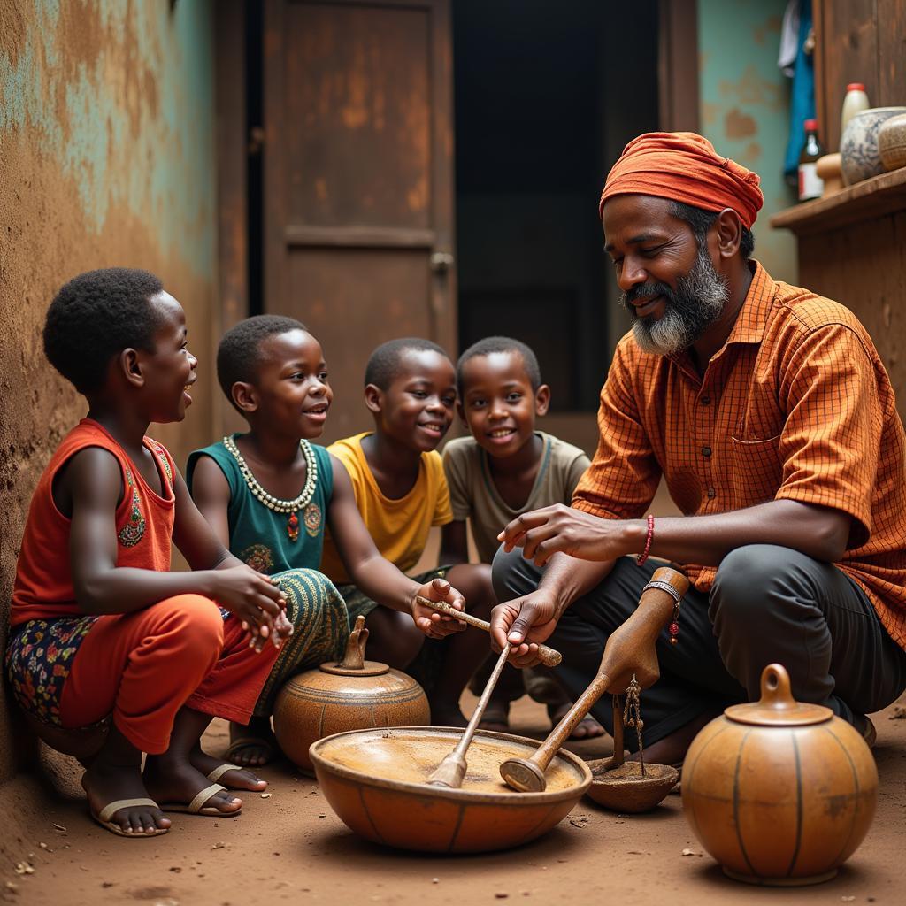 Nepali Musician Teaching African Children Music