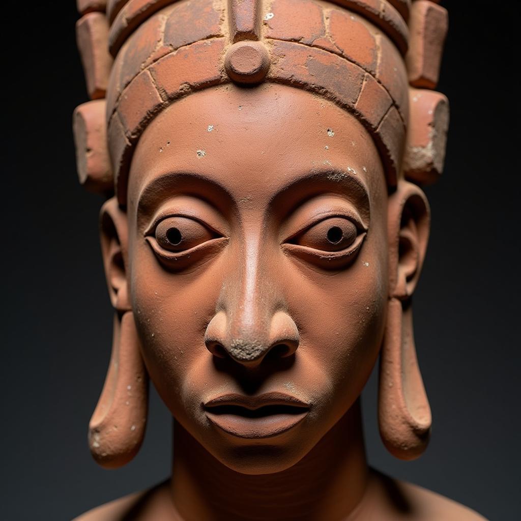 Ancient Nok Terracotta Head Sculpture from Nigeria