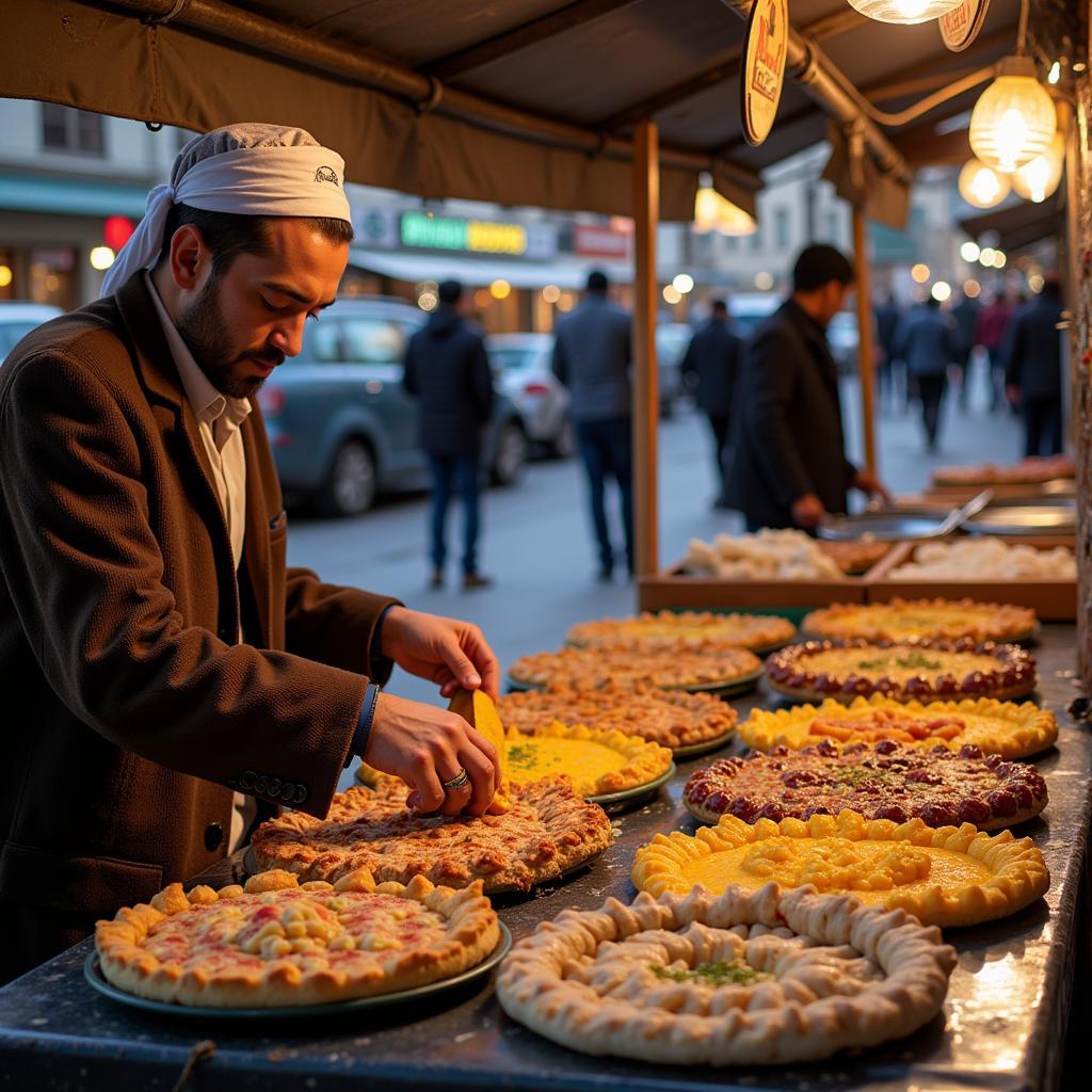 North African Sfenj Street Vendor