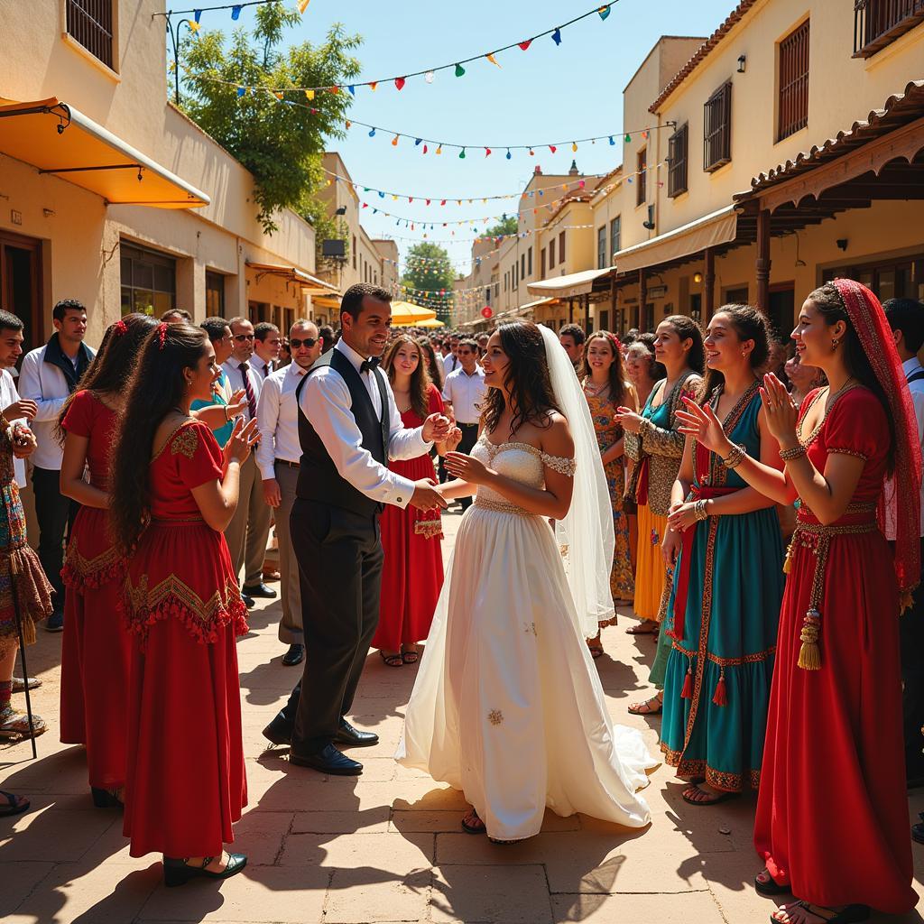 North African Wedding Celebration with Traditional Music and Dance