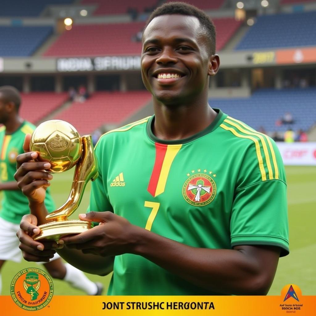 Patson Daka Celebrates as Top Scorer of the 2017 CAF U-20 Championship