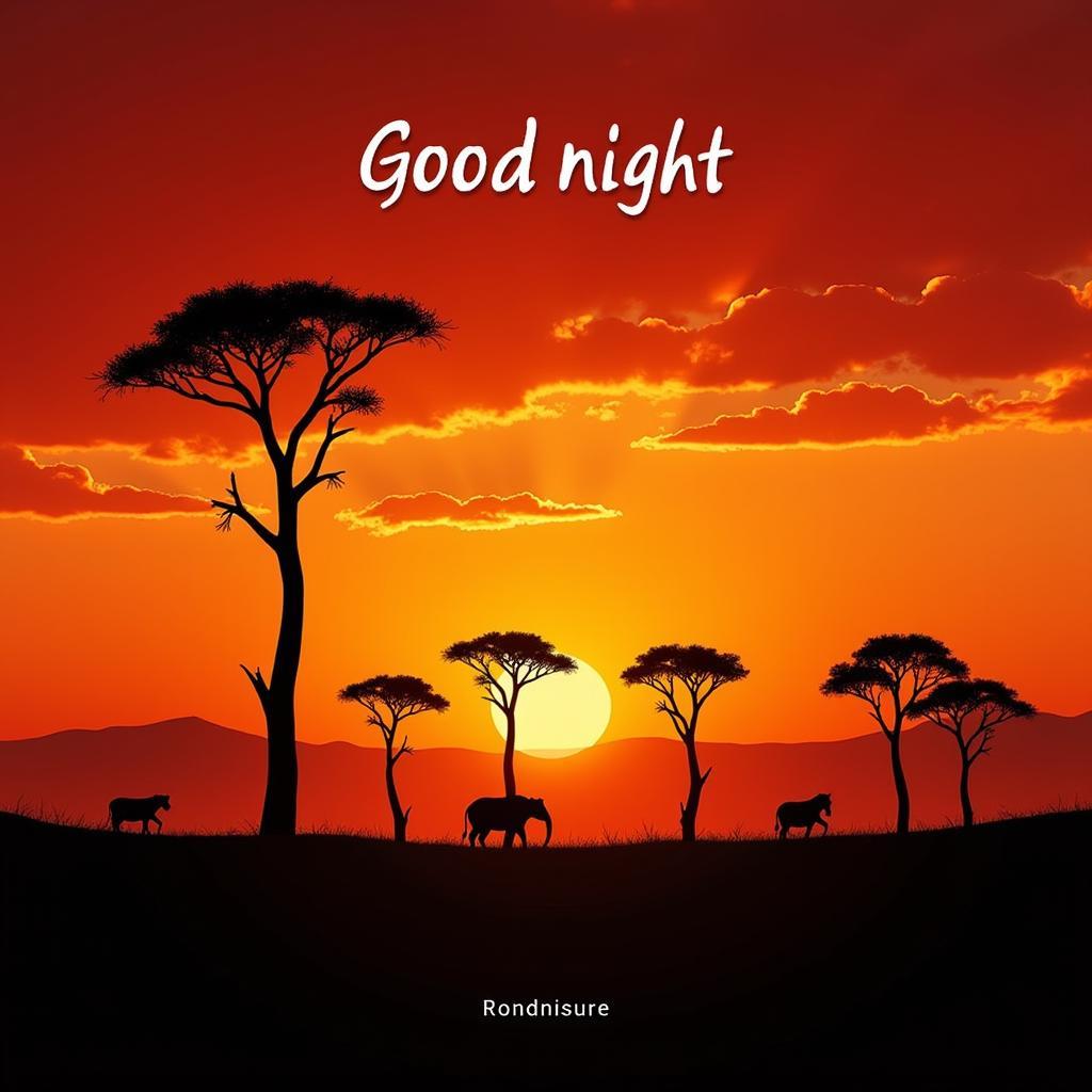 Peaceful Goodnight Scene - African Savanna