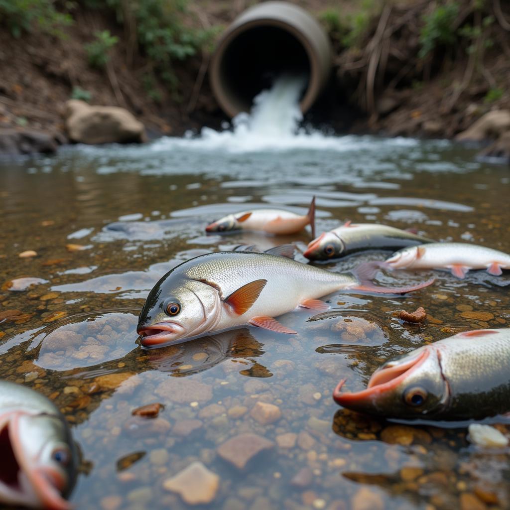 Pollution Causing Fish Death in an African River